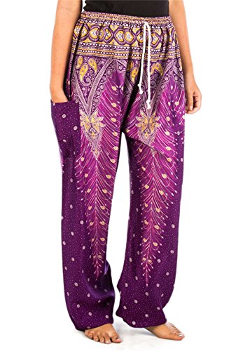 Lofbaz Damen Pfau 1 Kordelzug Harem Boho Hose Braun 3XL Lofbaz Damen Pfau 1 Kordelzug Harem Boho Hose Braun 3XL von Lofbaz