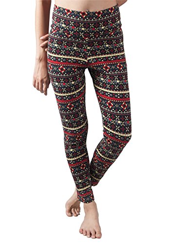 Lofbaz Damen Yoga Hosen mit faltbarem Bund für Frauen Design #1 Rot L von Lofbaz