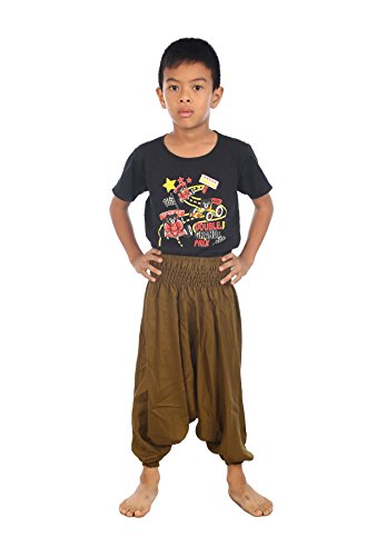 Lofbaz Mädchen Kinderhose Haremshose Jumpsuit einfarbig Dunkelgrün Größe 12M von Lofbaz