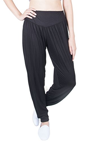 Lofbaz Yoga Hose für Damen Umstandspyjamas Jogginghose Lounge Harem Boho Jogger Damen Tanzen Genie Indische Kleidung Schwarz (Long) S von Lofbaz