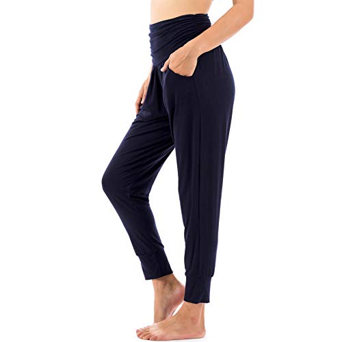 Lofbaz Yogahosen für Damen Workout Gamaschen Mädchen Teen Schweißjogger Damenbekleidung Jogginghosen Haremshosen Pyjamas Dunkelblau 2XL von Lofbaz