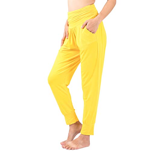 Lofbaz Yogahosen für Damen Workout Gamaschen Mädchen Teen Schweißjogger Damenbekleidung Jogginghosen Haremshosen Pyjamas Gelb 2XL von Lofbaz