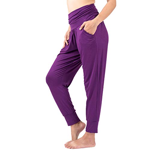 Lofbaz Yogahosen für Damen Workout Gamaschen Mädchen Teen Schweißjogger Damenbekleidung Jogginghosen Haremshosen Pyjamas - Lila - L von Lofbaz
