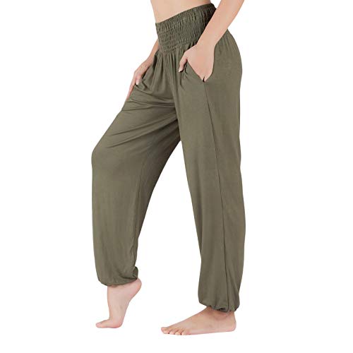 Lofbaz Yogahosen für Frauen Jogginghose mit hoher Taille Workout Jogger Umstandsmode Pyjamas Leggings Damenbekleidung Dunkelgrün L von Lofbaz