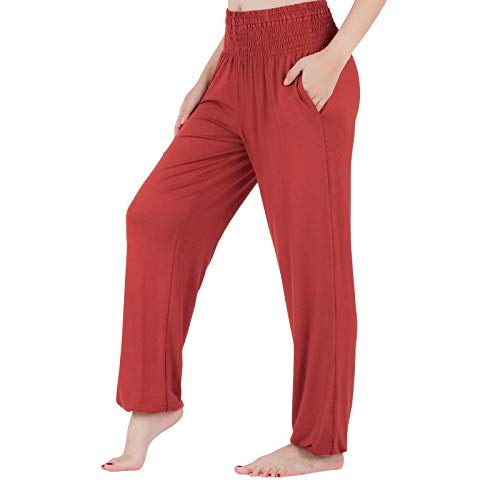 Lofbaz Yogahosen für Frauen Jogginghose mit hoher Taille Workout Jogger Umstandsmode Pyjamas Leggings Damenbekleidung Dunkles Burgund M von Lofbaz