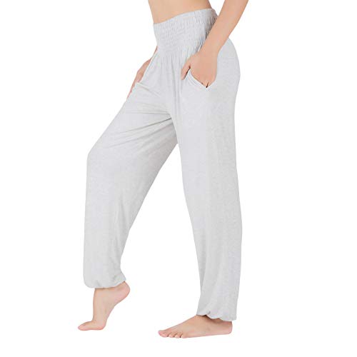 Lofbaz Yogahosen für Frauen Jogginghose mit hoher Taille Workout Jogger Umstandsmode Pyjamas Leggings Damenbekleidung Hellgrau Melange S von Lofbaz