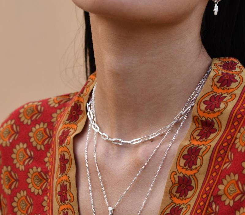 T-Bar Kette - Handgemachte Knebel-Kette Lariat Gehämmerte Layering Ethisch Fair Trade Artisan Recyceltes Silber T-Bar Kette - Handgemachte Knebel-Kette Lariat Gehämmerte Layering Ethisch Fair Trade Artisan Recyceltes Silber von LoftAndDaughter
