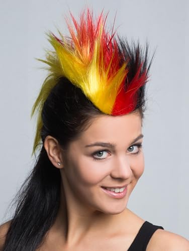 VORSICHT WILD Haarteil Deutschland Germany WM Perücke Iro Afro Punker Party Biker von Lofty