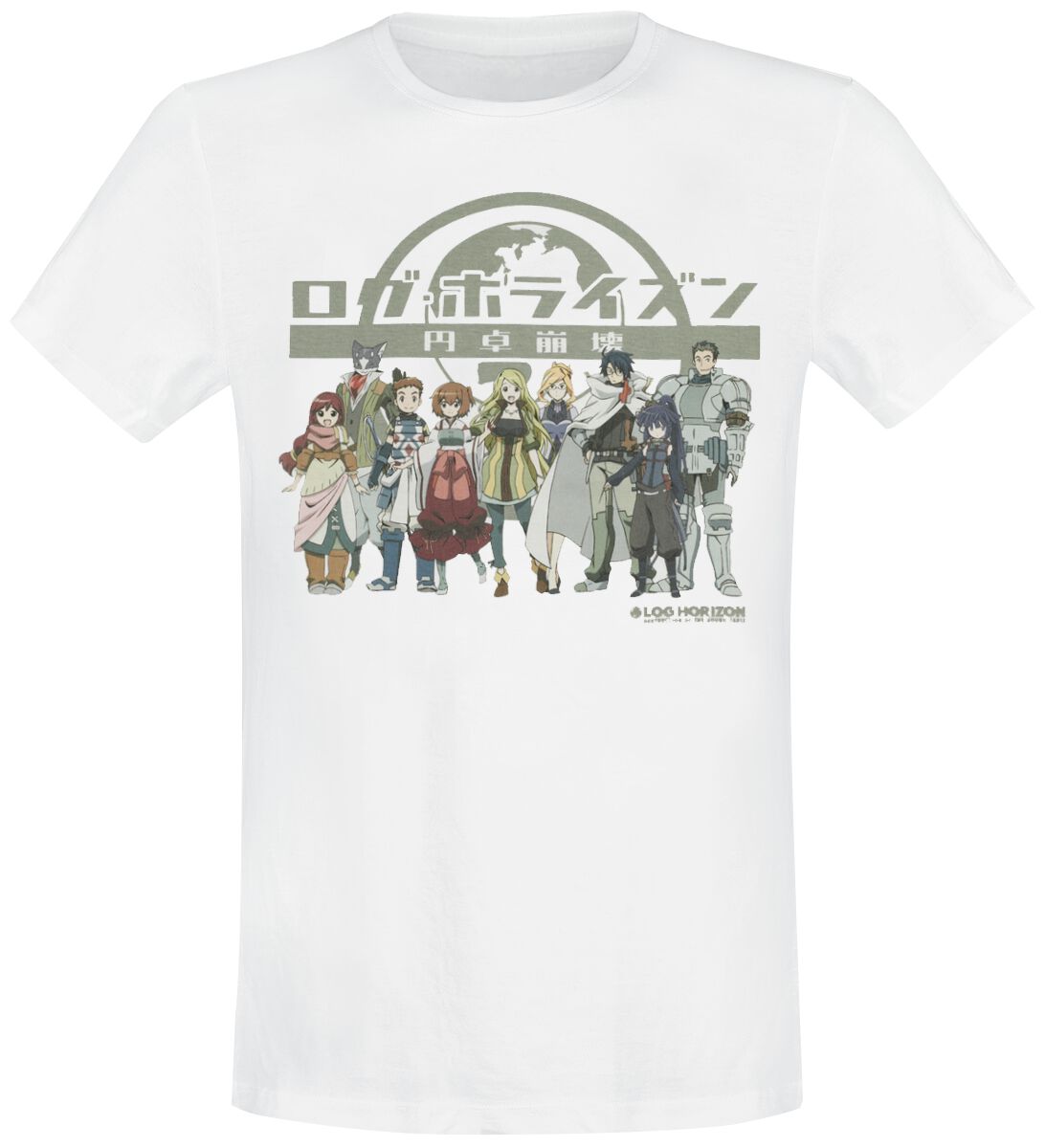 Log Horizon - Anime T-Shirt - Group - S bis L - für Männer - Größe M - weiß  - Lizenzierter Fanartikel von Log Horizon