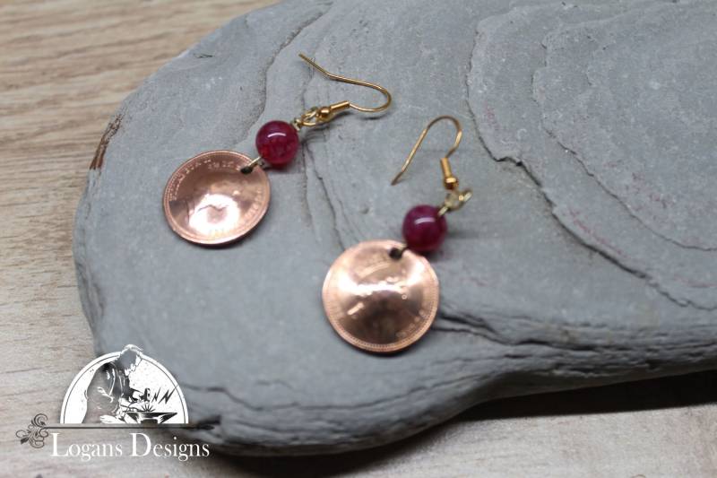 Großbritannien One Penny Ohrringe | Geburtstagsgeschenk Münzschmuck Schmuck Einzigartiges Geschenk Le8077 von LogansCoinRings