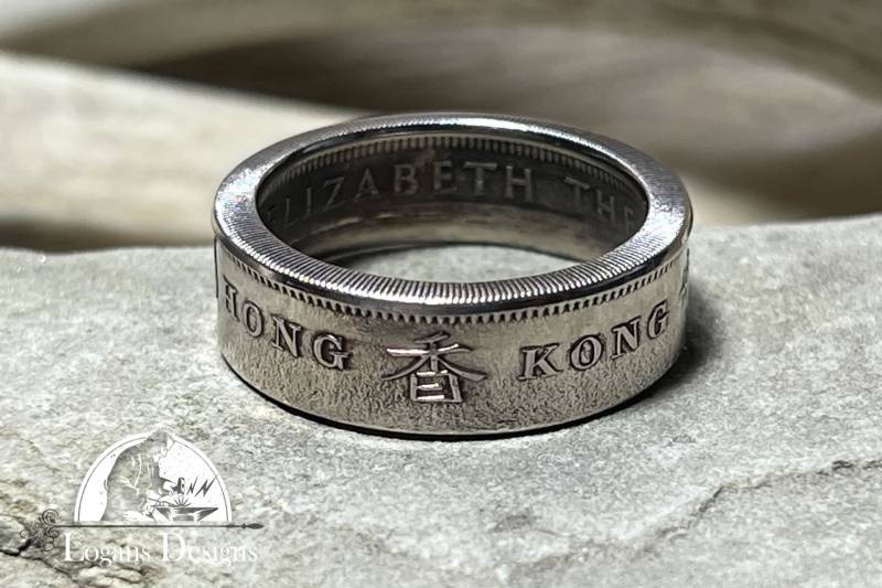 Hong Kong One Dollar Coin Ring 6-14 von LogansCoinRings