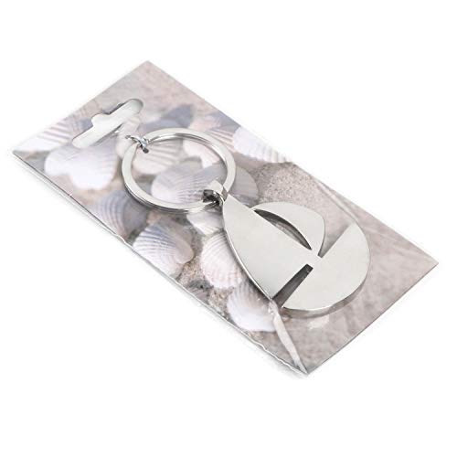 Schlüsselanhänger Segelboot: Anhänger Segelschiff aus Metall für Schlüsselbund, Autoschlüsselanhänger Maritim, Geschenk Klein Geburtstag, Hochzeit, Gäste, Maritime Deko Meer, Boot Silber, 4 x 5,5 cm von Logbuch-Verlag