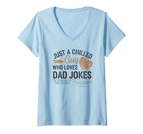 Damen Nur ein entspannter Typ, der Papa liebt, Humor, Witz, Sprichwort T-Shirt mit V-Ausschnitt Damen Nur ein entspannter Typ, der Papa liebt, Humor, Witz, Sprichwort T-Shirt mit V-Ausschnitt von Logiamerch Funny