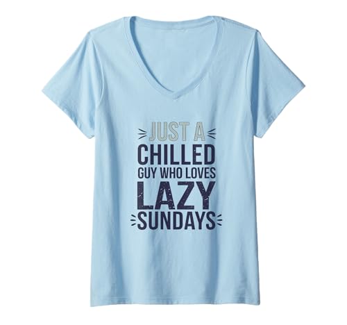 Damen Nur ein entspannter Typ, der faule Sonntage liebt, chillen T-Shirt mit V-Ausschnitt Damen Nur ein entspannter Typ, der faule Sonntage liebt, chillen T-Shirt mit V-Ausschnitt von Logiamerch Funny