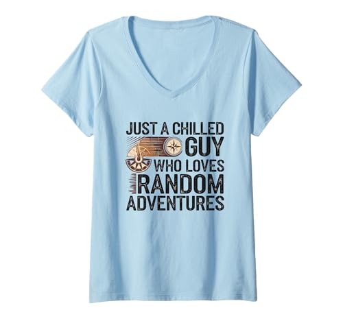 Damen Nur ein entspannter Typ, der zufällige Abenteuer liebt T-Shirt mit V-Ausschnitt Damen Nur ein entspannter Typ, der zufällige Abenteuer liebt T-Shirt mit V-Ausschnitt von Logiamerch Funny