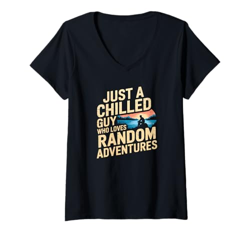 Damen Nur ein entspannter Typ, der zufällige Abenteuer liebt T-Shirt mit V-Ausschnitt Damen Nur ein entspannter Typ, der zufällige Abenteuer liebt T-Shirt mit V-Ausschnitt von Logiamerch Funny