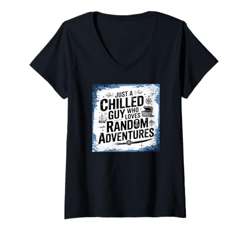 Damen Nur ein entspannter Typ, der zufällige Abenteuer liebt T-Shirt mit V-Ausschnitt Damen Nur ein entspannter Typ, der zufällige Abenteuer liebt T-Shirt mit V-Ausschnitt von Logiamerch Funny