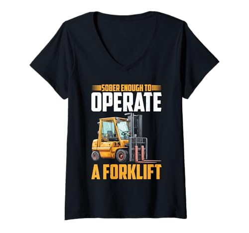 Damen Sober Enough to Operate A Forklift Sicherheit Trinken - T-Shirt mit V-Ausschnitt Damen Sober Enough to Operate A Forklift Sicherheit Trinken - T-Shirt mit V-Ausschnitt von Logik -Wortspiele der Gabelstaplerbetreiber