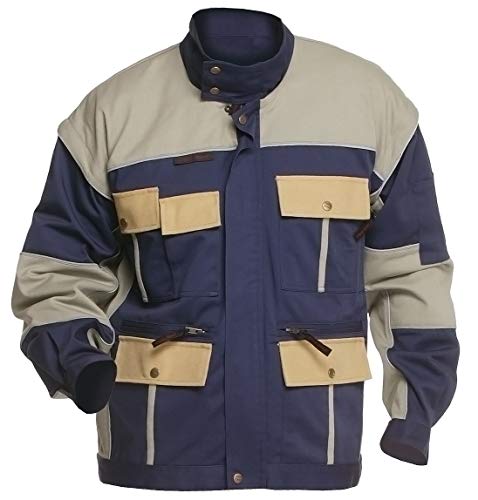 Logista Arbeitsjacke Herren Charlie Barato® 2in1 Jacke für Handwerker hydronblau/beige (50) von Logista