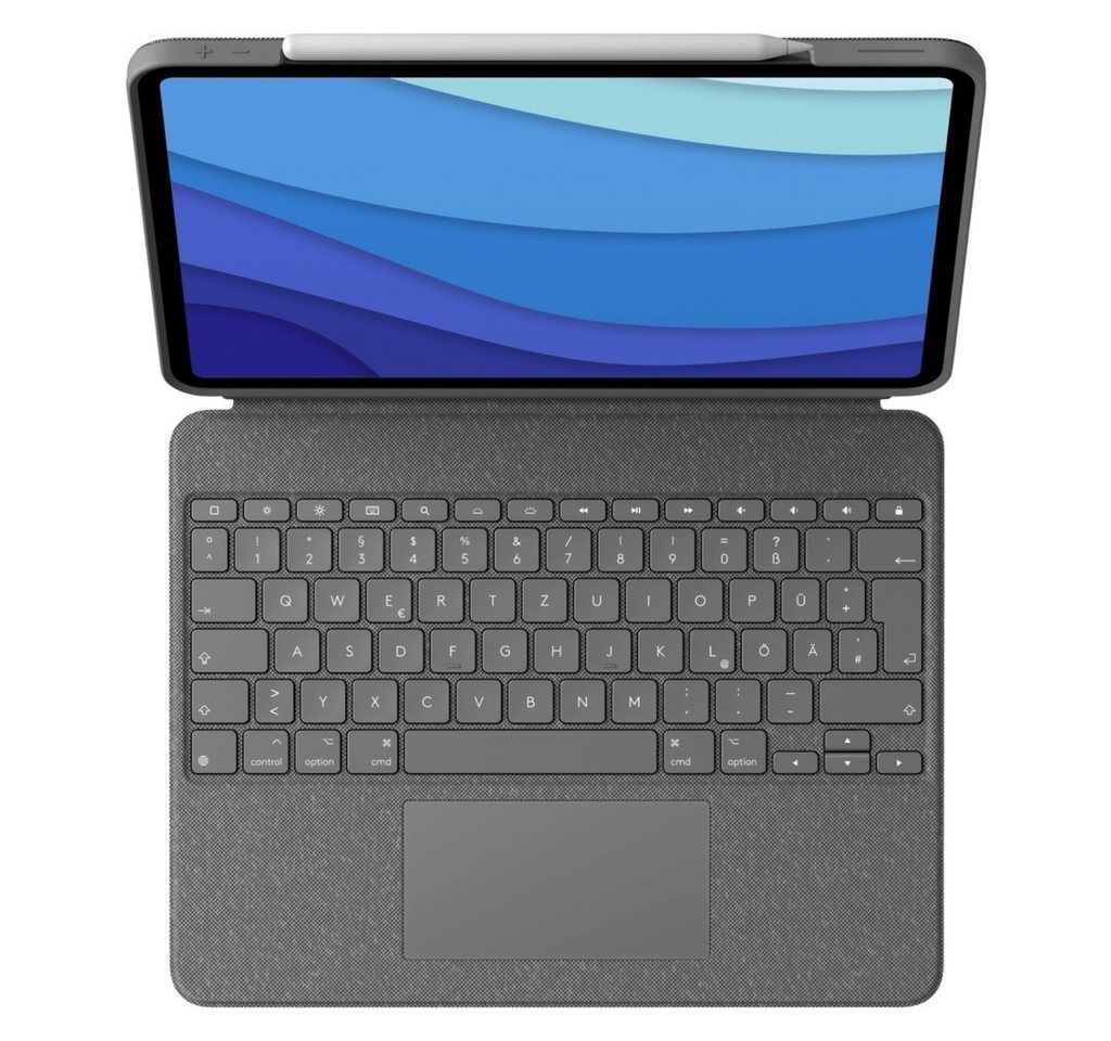 Logitech Tablettasche Combo Touch Grau Smart Connector QWERTZ Deutsch von Logitech