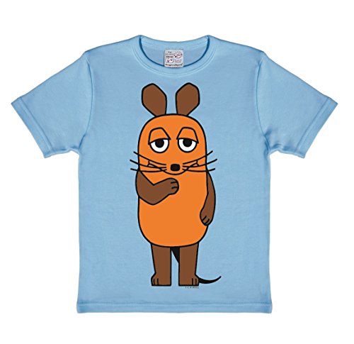 Logoshirt® TV I Die Sendung mit der Maus I Maus I T-Shirt Print I Mädchen & Jungen I kurzärmlig I hellblau I Lizenziertes Originaldesign I Größe 140/152, 10-12 Jahre von Logoshirt