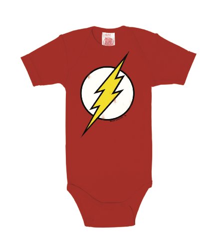 Logoshirt® DC Comics I Flash I Logo I Baby Body Print I Kurzarm I Kleinkind I Mädchen & Jungen I rot I Lizenziertes Originaldesign I Größe 50/56 von Logoshirt