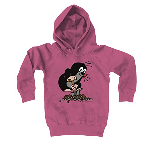 Logoshirt® TV I Der kleine Maulwurf I Hügel I Kapuzen-Sweatshirt Print I Kinder I Mädchen & Jungen I pink I Lizenziertes Originaldesign I Größe 92 von Logoshirt