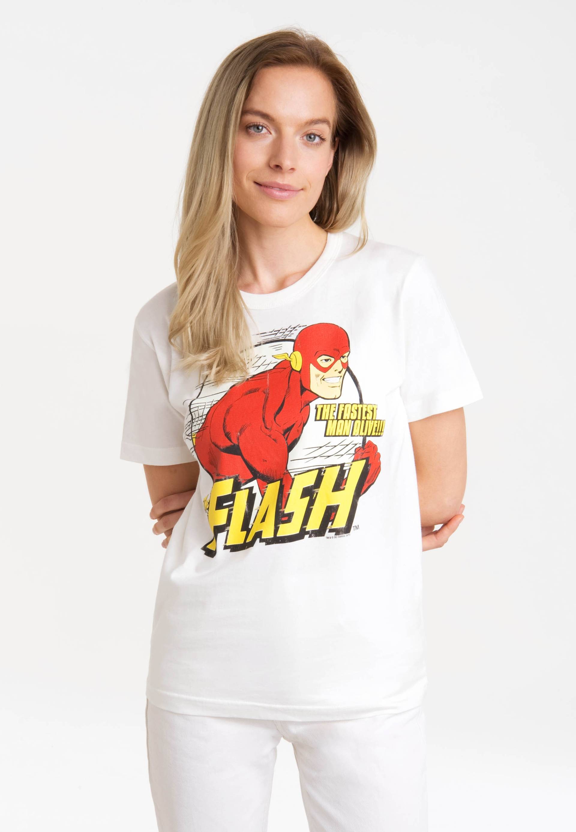 LOGOSHIRT T-Shirt "DC Comics - Flash, Fastest Man Alive", mit lizenziertem Print von Logoshirt