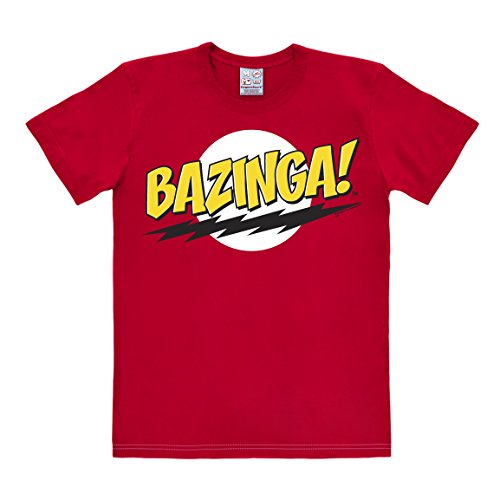 Logoshirt® The Big Bang Theory I Bazinga I T-Shirt Print I Damen & Herren I kurzärmlig I rot I Lizenziertes Originaldesign I Größe XL von Logoshirt