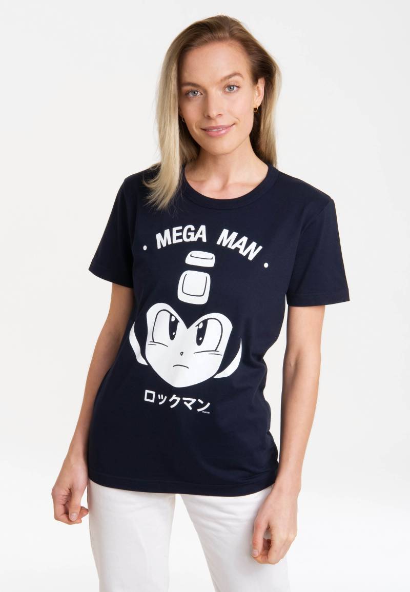 LOGOSHIRT T-Shirt "Mega Man - Gesicht" mit lizenziertem Print von Logoshirt