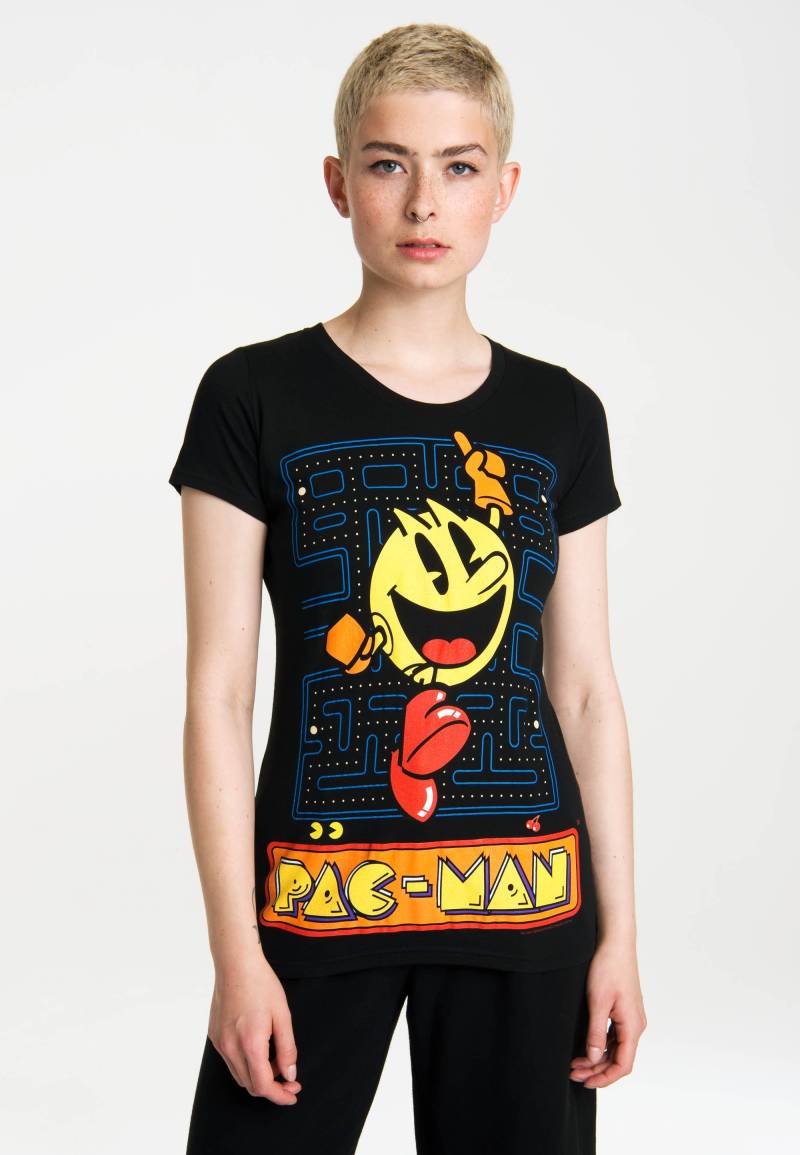LOGOSHIRT T-Shirt "Pac-Man - Jumping" mit tollem Pac-Man-Print von Logoshirt