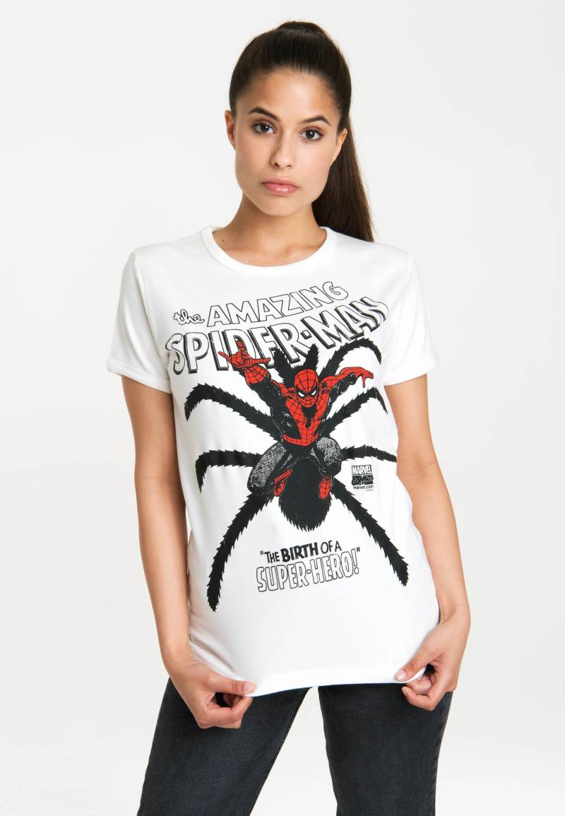 LOGOSHIRT T-Shirt "Spider-Man Birth", mit lizenzierten Originaldesign von Logoshirt