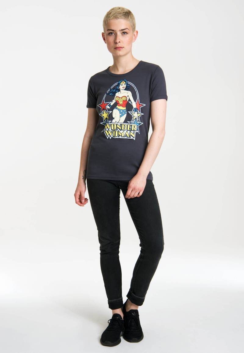 LOGOSHIRT T-Shirt "Wonder Woman – Stars", mit lizenziertem Originaldesign von Logoshirt