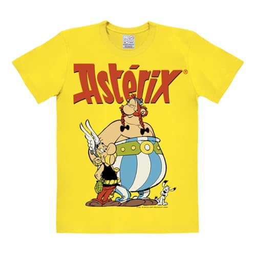 Logoshirt® Asterix der Gallier I Asterix, Obelix & Idefix I T-Shirt Print I Damen & Herren I kurzärmlig I gelb (065) I Lizenziertes Originaldesign I Größe 4XL von Logoshirt