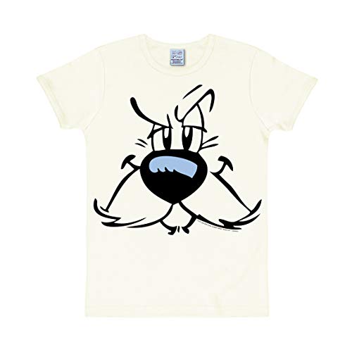 Logoshirt® Asterix der Gallier I Idefix I Gesicht | T-Shirt Print | Damen & Herren | kurzärmlig | kurzärmlig I Weiss | Lizenziertes Originaldesign | Größe XXL von Logoshirt