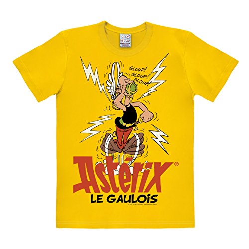 Logoshirt® Asterix der Gallier I Zaubertrank I T-Shirt Print I Damen & Herren I kurzärmlig I gelb I Lizenziertes Originaldesign I Größe 3XL von Logoshirt
