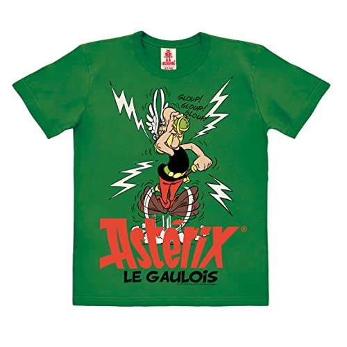 Logoshirt®️ Asterix le Gaulois I Zaubertrank I Bio T-Shirt Print I Kinder I Mädchen & Jungen I kurzärmlig I grün I Lizenziertes Originaldesign I Größe 116 von Logoshirt