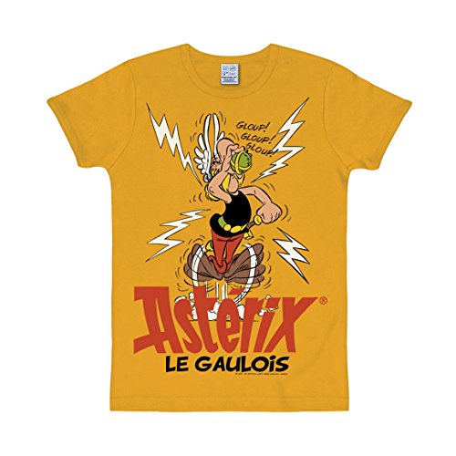 Logoshirt® Asterix le Gaulois I Zaubertrank I Slimfit T-Shirt Print I Damen & Herren I kurzärmlig I gelb I Lizenziertes Originaldesign I Größe XL von Logoshirt
