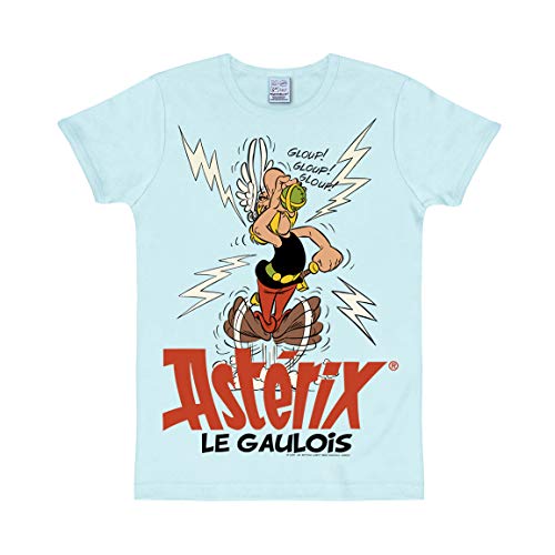 Logoshirt® Asterix le Gaulois I Zaubertrank I Slimfit T-Shirt Print I Damen & Herren I kurzärmlig I hellblau I Lizenziertes Originaldesign I Größe XXL von Logoshirt