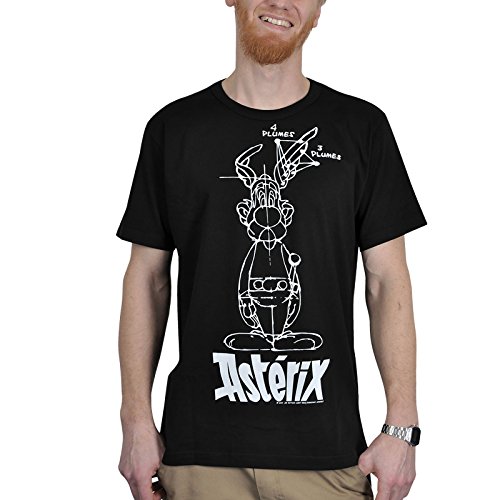 Logoshirt® Asterix & Obelix I Asterix-Zeichnung T-Shirt Print I Damen & Herren I Rundhalskragen I kurzärmlig I schwarz I Lizenziertes Originaldesign I Größe L von Logoshirt