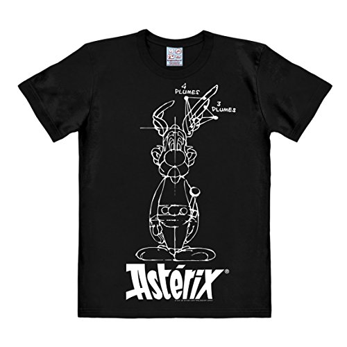 Logoshirt® Asterix der Gallier I Sketch I T-Shirt Print I Damen & Herren I kurzärmlig I schwarz I Lizenziertes Originaldesign I Größe M von Logoshirt