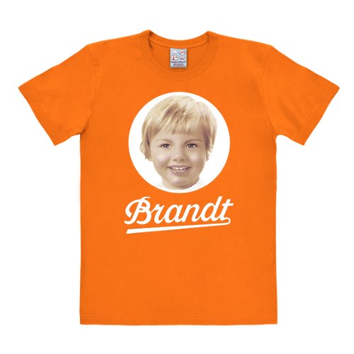 Logoshirt Herren Brandt 70´S-Zwieback Freizeithemd, Orange (Bright Orange), S von Logoshirt