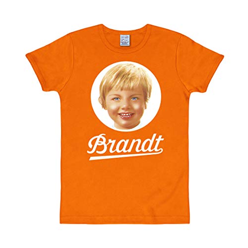 Logoshirt® Brandt Zwieback I Logo I T-Shirt Print I Damen & Herren I kurzärmlig I orange I Lizenziertes Originaldesign I Größe M von Logoshirt