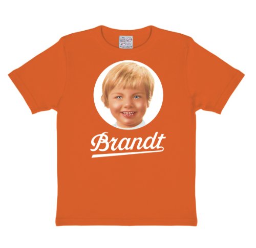 Logoshirt® Brandt Zwieback I Logo I T-Shirt Print I Mädchen & Jungen I kurzärmlig I orange I Lizenziertes Originaldesign I Größe 122/134, 7-9 Jahre von Logoshirt