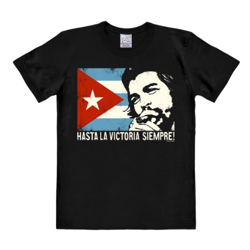 Logoshirt® Che Guevara I Cuban Flag I T-Shirt Print I Damen & Herren I kurzärmlig I schwarz I Lizenziertes Originaldesign I Größe S von Logoshirt