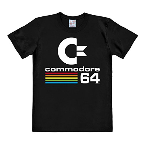 Logoshirt Herren T-Shirt Commodore - C64 - Nerd Rundhals Shirt, schwarz - Lizenziertes Originaldesign, Größe S von Logoshirt