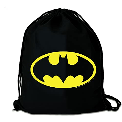 Logoshirt® DC I Batman I Logo I Turnbeutel I Stoffbeutel I Stoffrucksack I bedruckt I schwarz I AZO-free I stabiler Kordelzug I Lizenziertes Design von Logoshirt