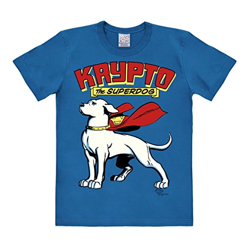 Logoshirt, Herren T-shirt - Superdog - Krypto, Gr. xl, Blau - Blue (Azure Blue) von Logoshirt