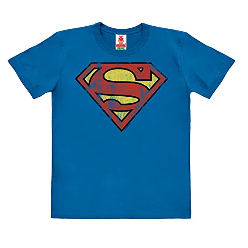 Logoshirt®️ DC Comics I Superman I Logo I Bio T-Shirt Print I Kinder I Mädchen & Jungen I kurzärmlig I blau I Lizenziertes Originaldesign I Größe 152 von Logoshirt