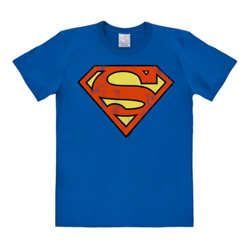 Logoshirt® DC Comics I Superman Logo I T-Shirt Print I Damen & Herren I kurzärmlig I blau I Lizenziertes Originaldesign I Größe M von Logoshirt